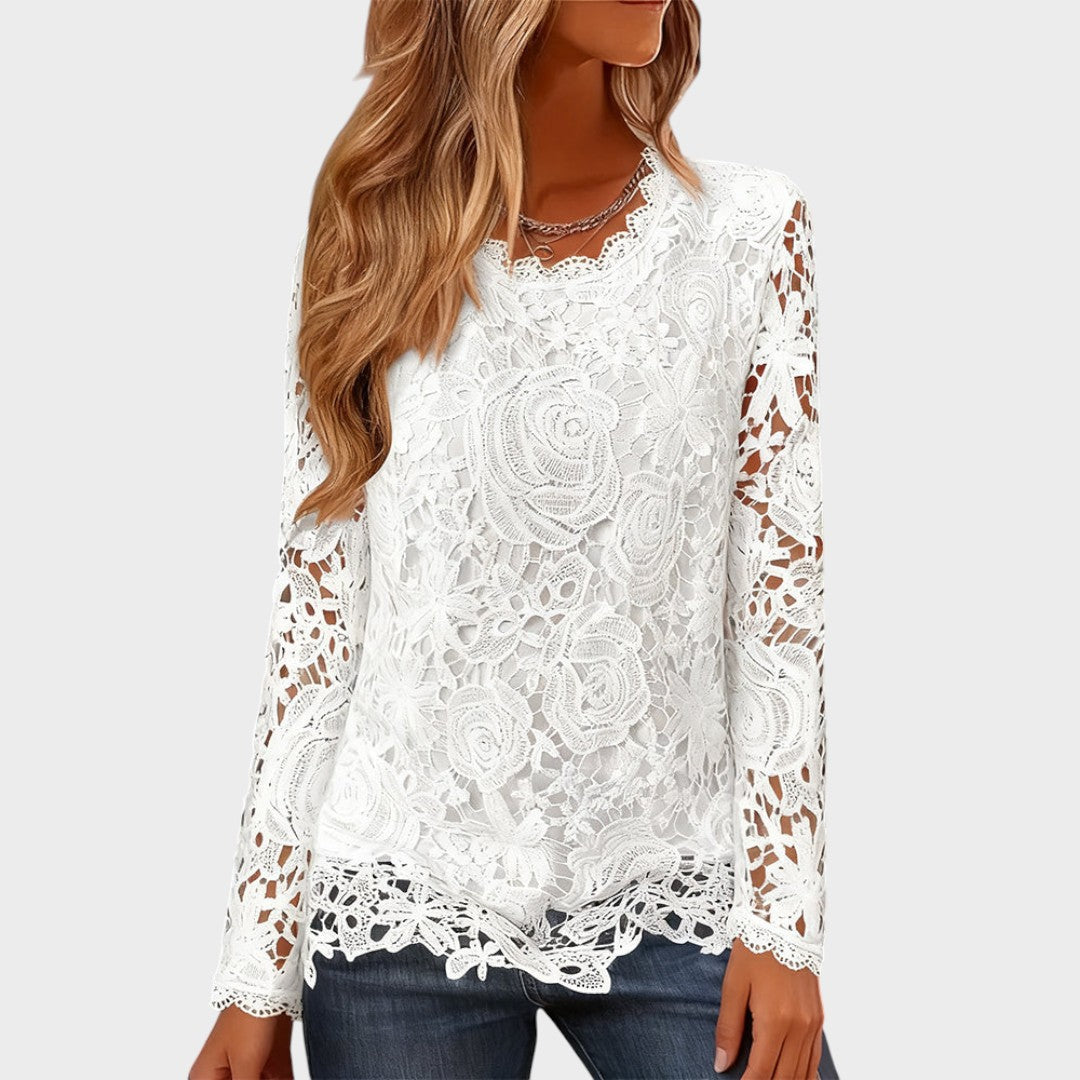 Julieta | Blusa de Encaje de Manga Larga