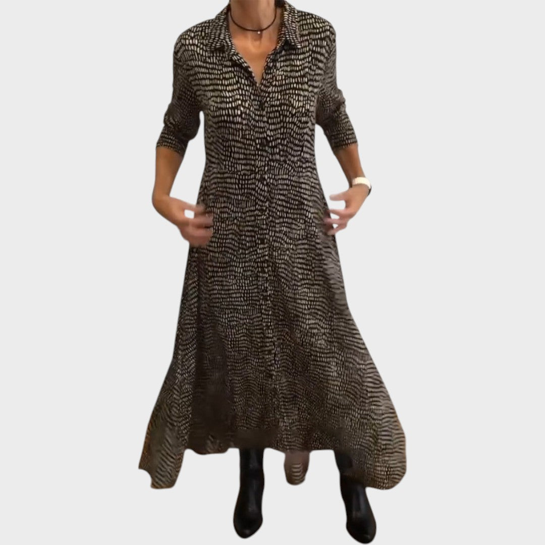 Lívia | Vestido Midi Fluido con Estampado