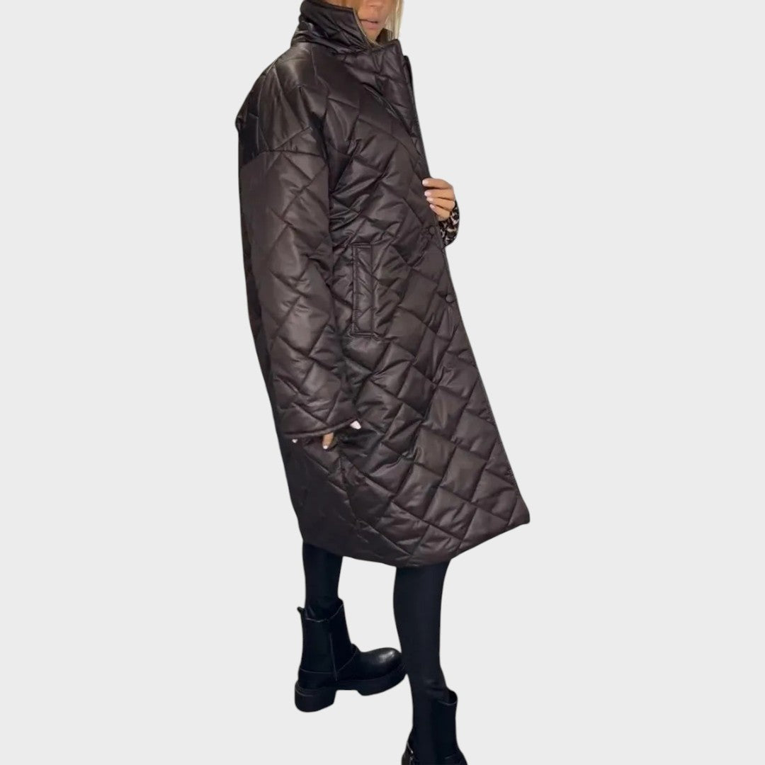 Ofira | Abrigo Reversible Acolchado Con Forro De Leopardo