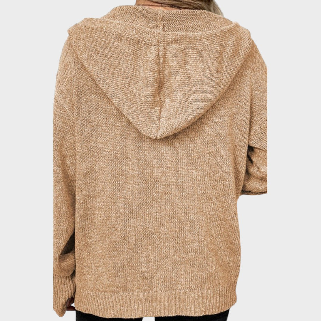 Amélia | Cardigan de Punto Suave con Capucha