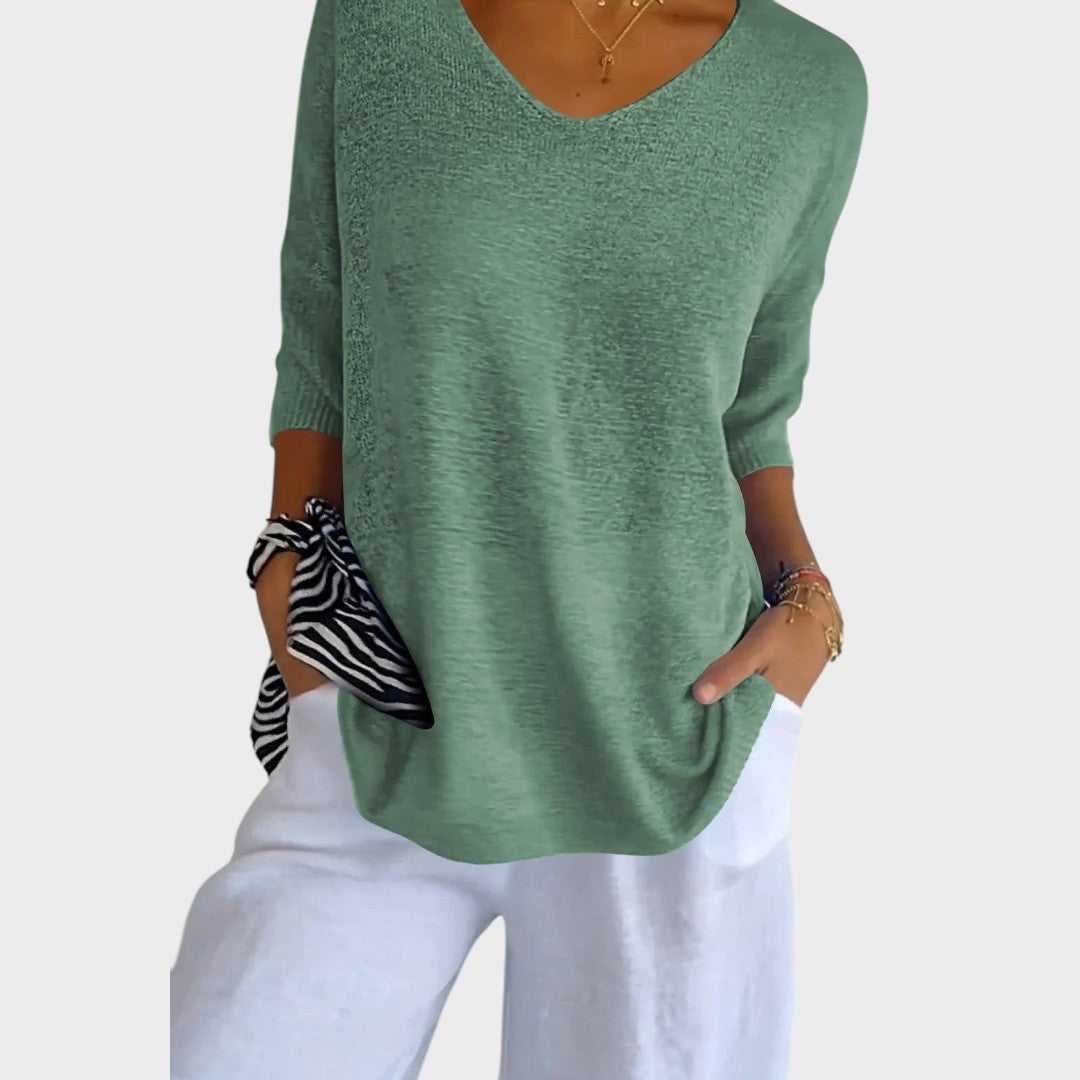 Filipa | Suéter de Cuello En V