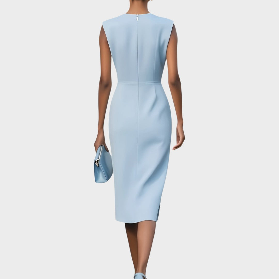 Moana | Vestido Midi de Manga Larga Con Cuello Redondo