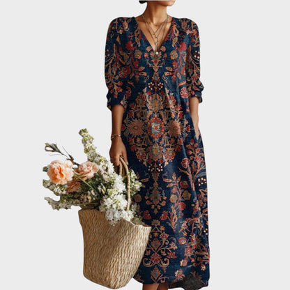 Rosinha | Vestido Largo con Estampado Floral