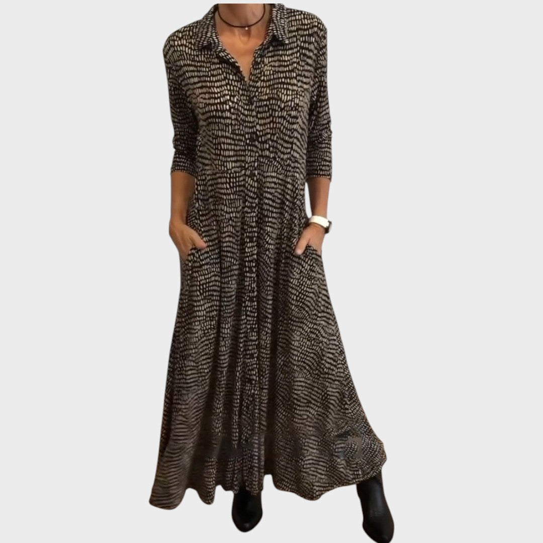 Lívia | Vestido Midi Fluido con Estampado