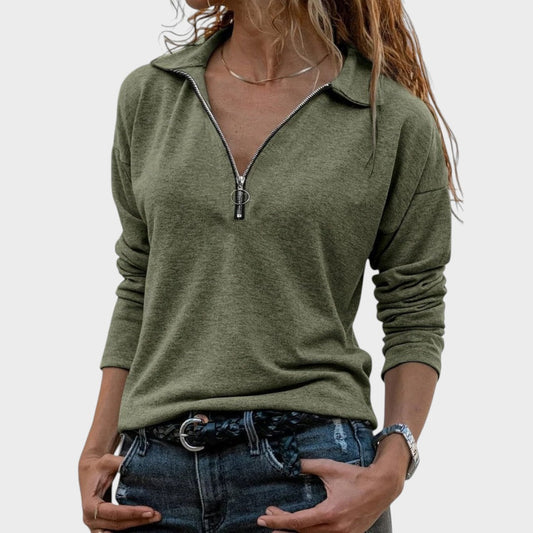 Dulce | Suéter de Punto Fino con Cremallera