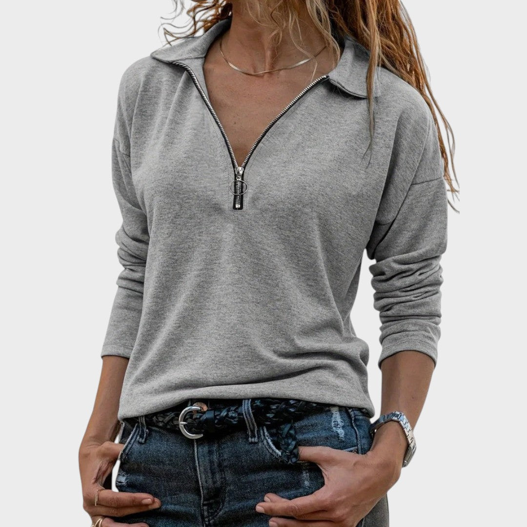 Dulce | Suéter de Punto Fino con Cremallera