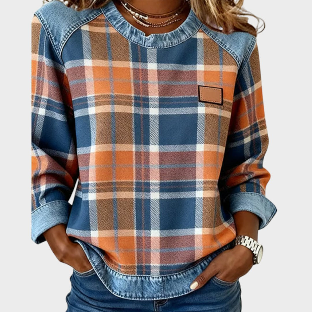 Iva | Suéter con Detalles en Denim