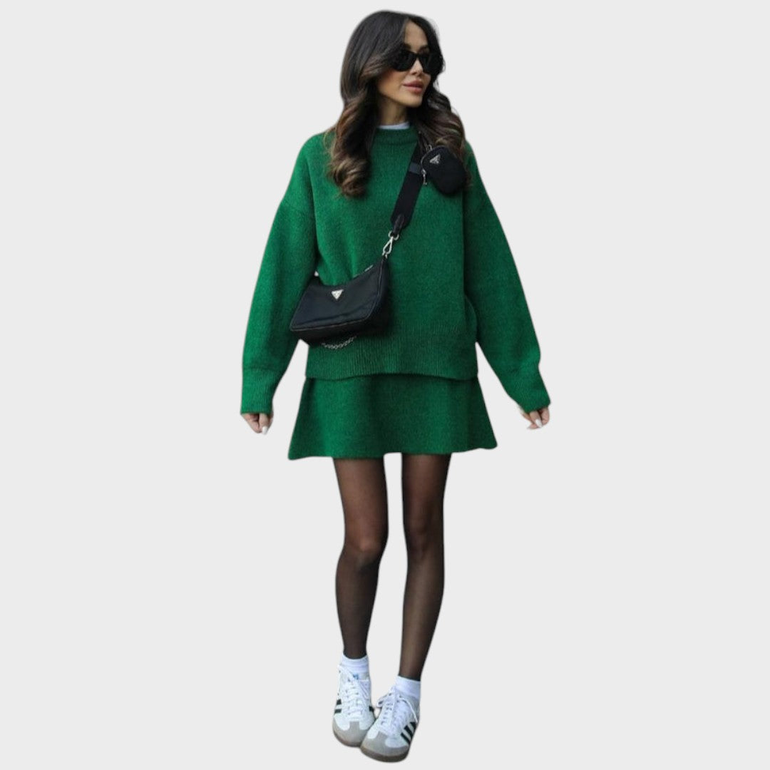 Lara | Conjunto de Falda y Suéter de Punto