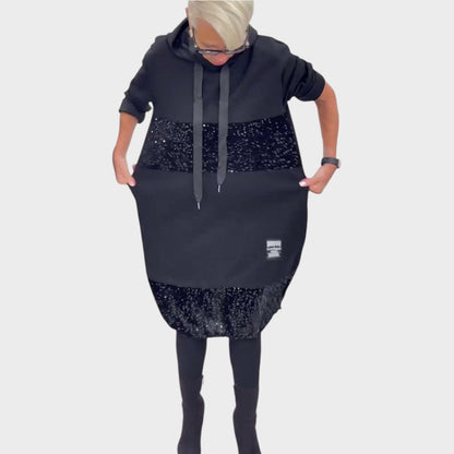 Kiva | Vestido con Lentejuelas y Capucha