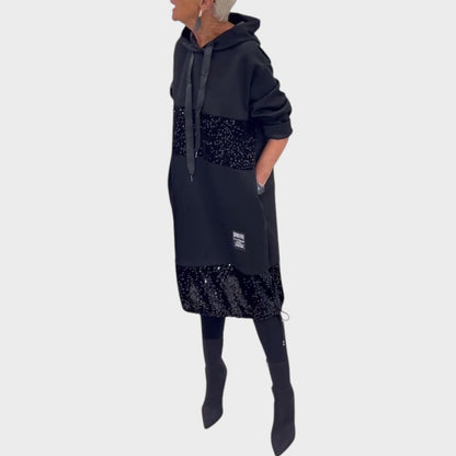 Kiva | Vestido con Lentejuelas y Capucha