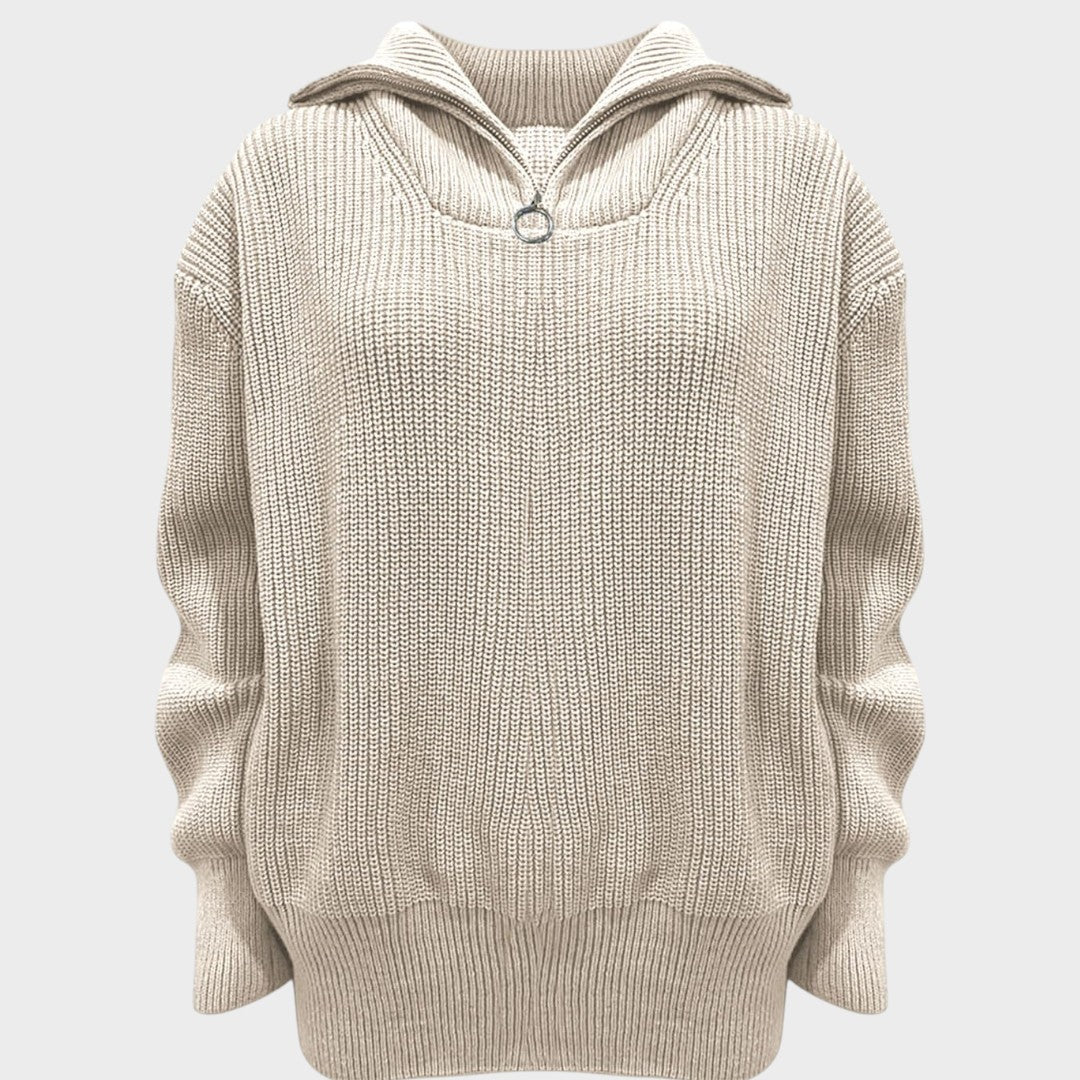 Eliana | Suéter de Punto con Cuello Alto y Cremallera