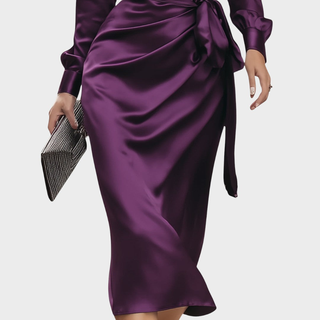 Imaupa | Vestido Midi Cruzado de Satén