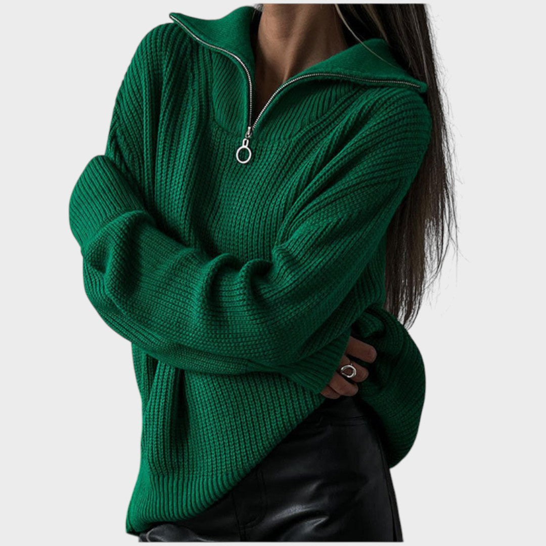 Eliana | Suéter de Punto con Cuello Alto y Cremallera