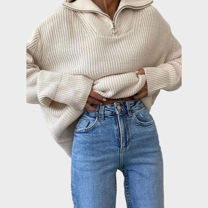 Eliana | Suéter de Punto con Cuello Alto y Cremallera