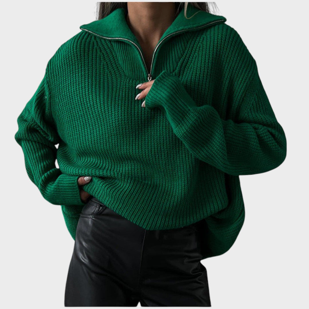 Eliana | Suéter de Punto con Cuello Alto y Cremallera