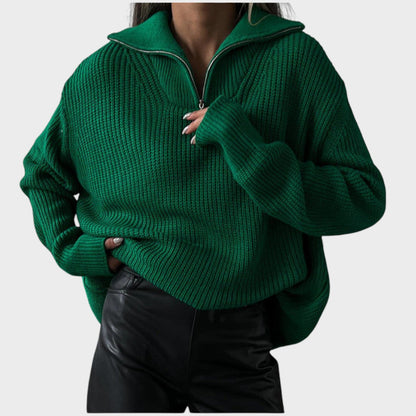 Eliana | Suéter de Punto con Cuello Alto y Cremallera