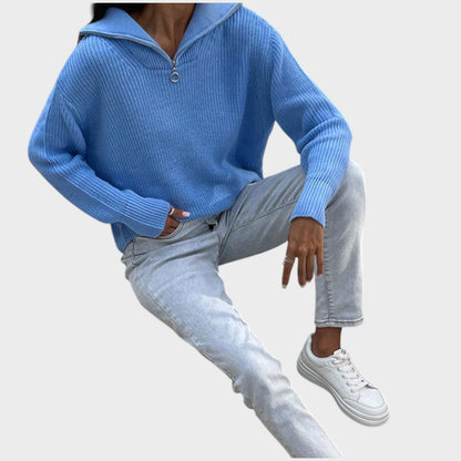 Eliana | Suéter de Punto con Cuello Alto y Cremallera