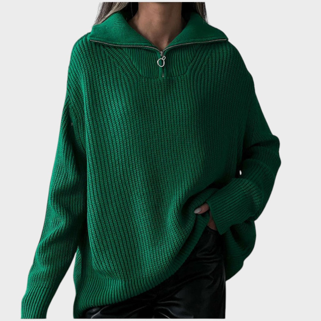 Eliana | Suéter de Punto con Cuello Alto y Cremallera