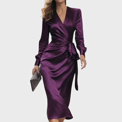 Imaupa | Vestido Midi Cruzado de Satén