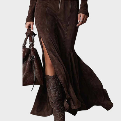 Cayetana | Vestido Largo de Ante