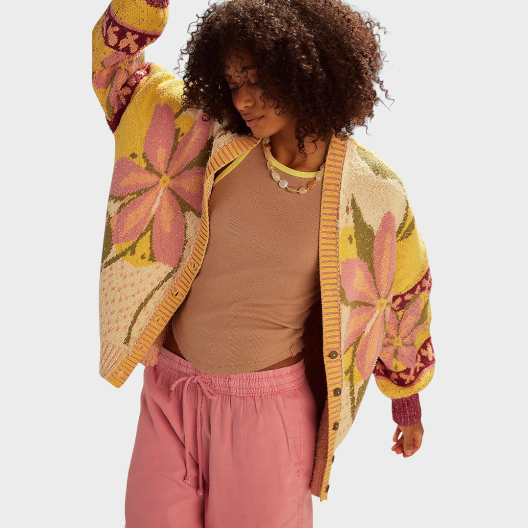 Isa |  Cárdigan de Punto con Patrón Floral