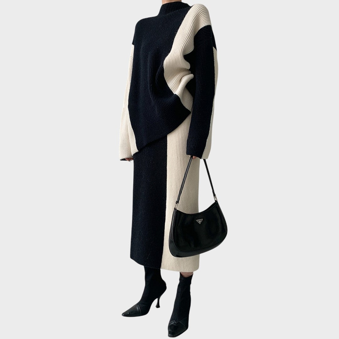 Pilar | Conjunto Falda y Suéter de Punto