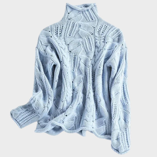 Celeste | Jersy de Punto Trenzado