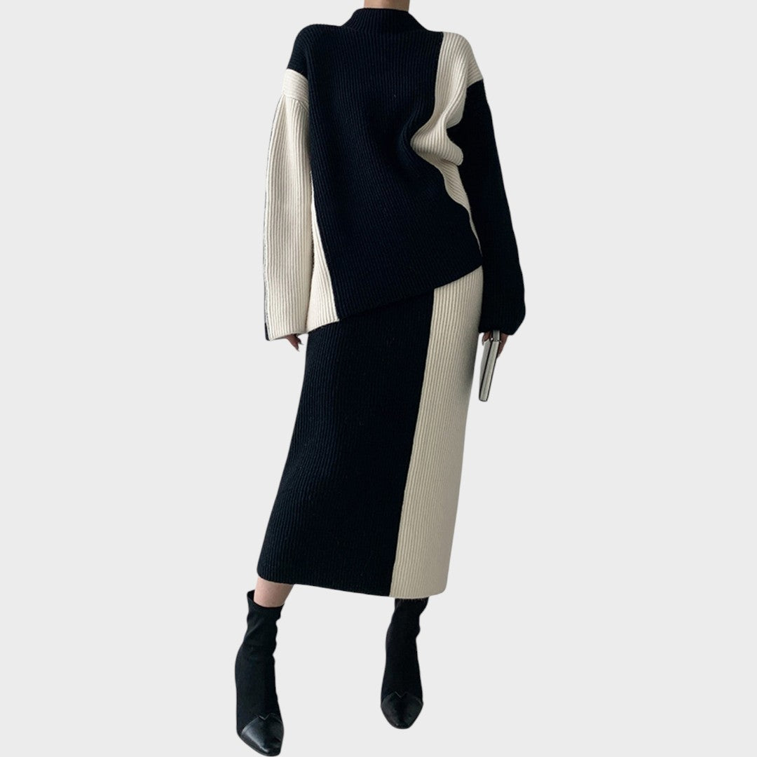 Pilar | Conjunto Falda y Suéter de Punto