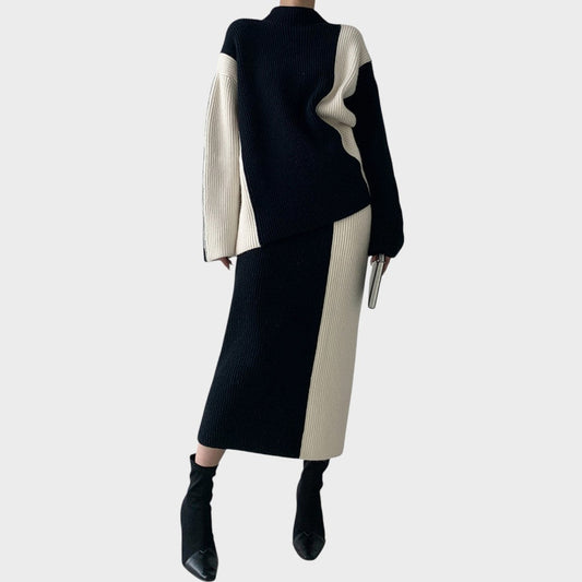 Pilar | Conjunto Falda y Suéter de Punto