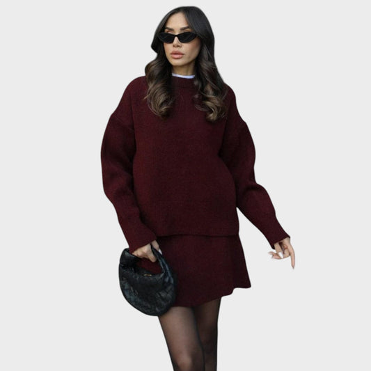 Lara | Conjunto de Falda y Suéter de Punto