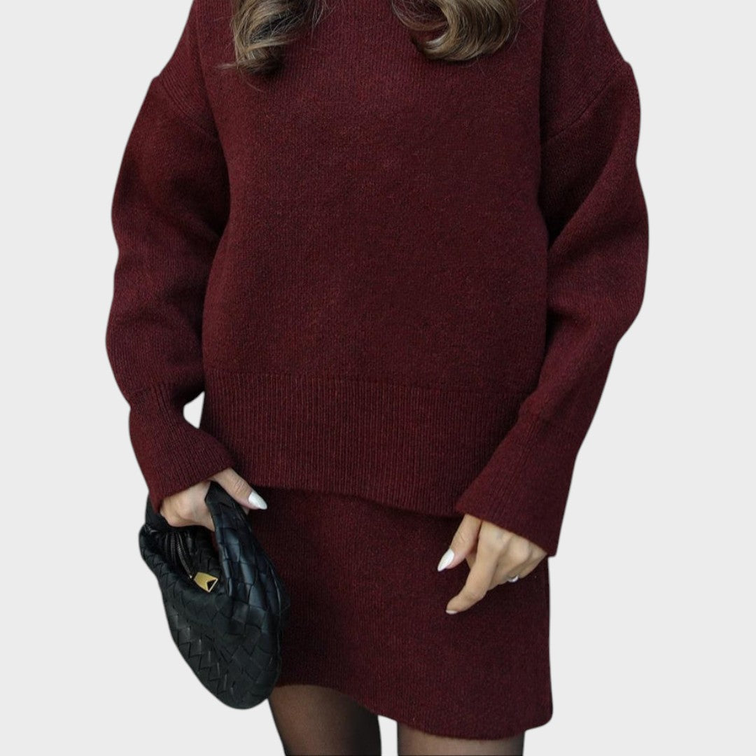 Lara | Conjunto de Falda y Suéter de Punto