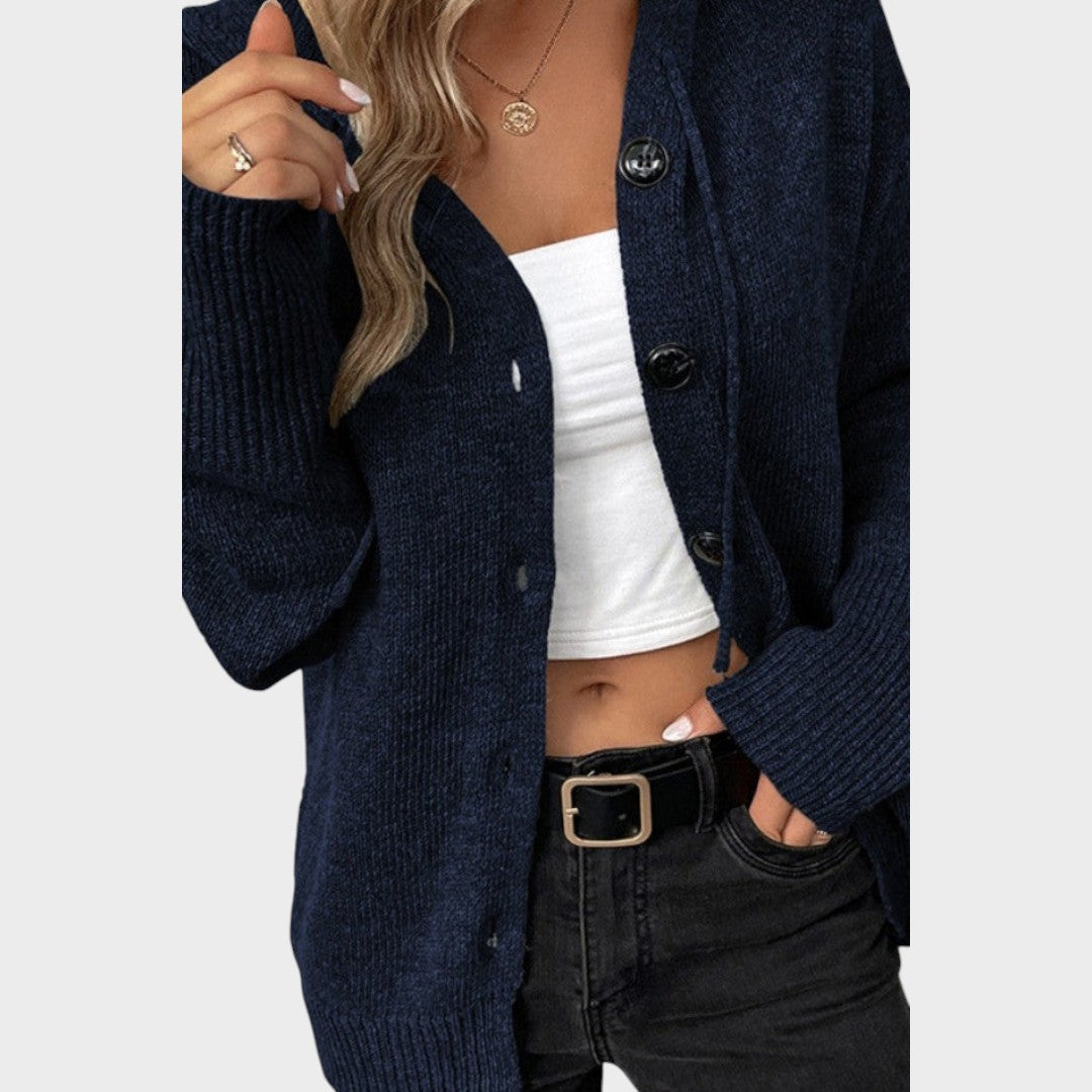 Amélia | Cardigan de Punto Suave con Capucha