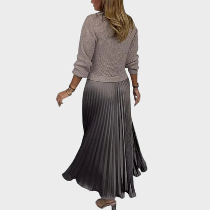 Anabela | Conjunto de Suéter y Falda Plisada