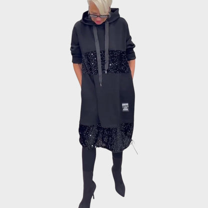 Kiva | Vestido con Lentejuelas y Capucha
