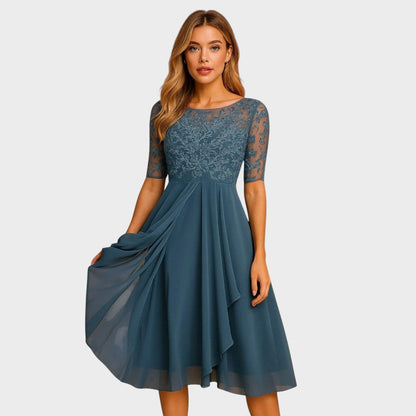 Gabhi | Vestido Midi Con Detalles De Encaje