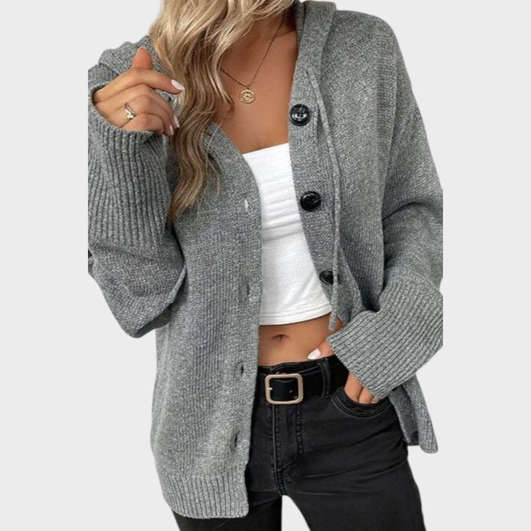 Amélia | Cardigan de Punto Suave con Capucha