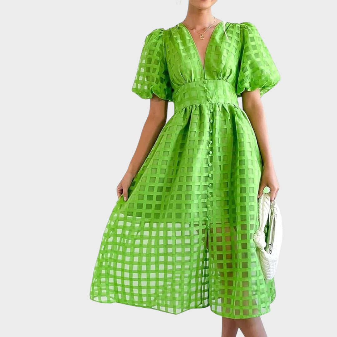 Julia | Vestido de Encaje con Mangas Acampanadas