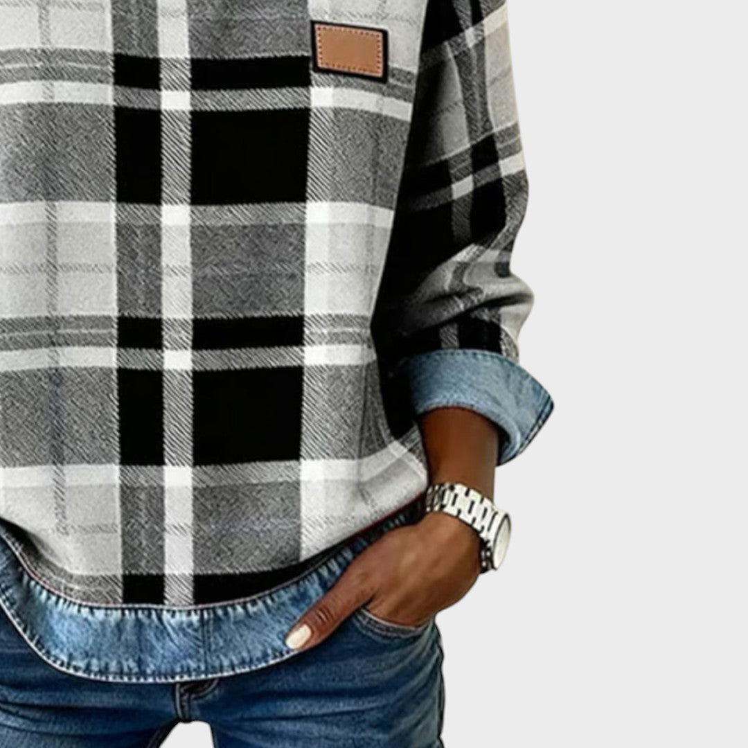 Iva | Suéter con Detalles en Denim