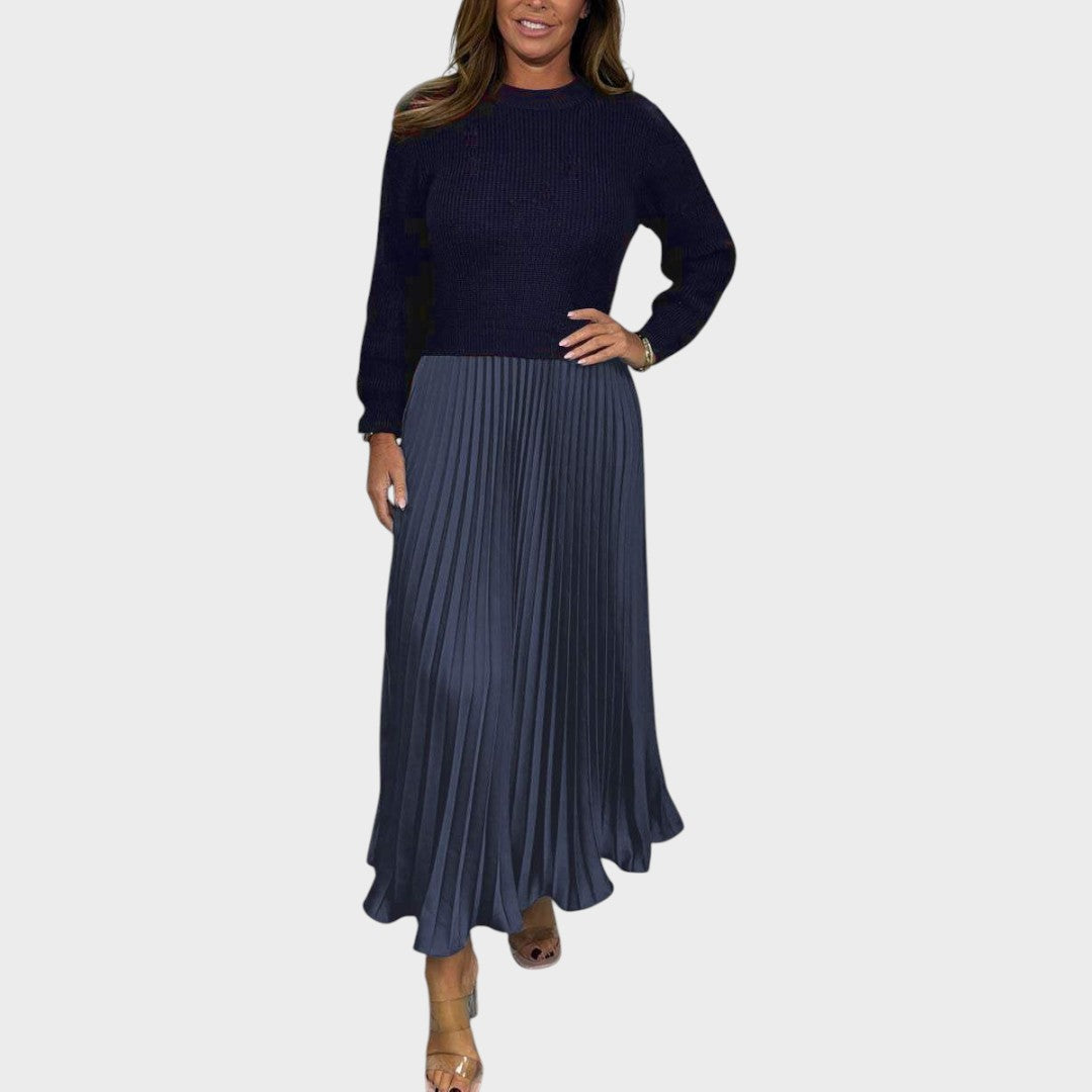 Anabela | Conjunto de Suéter y Falda Plisada