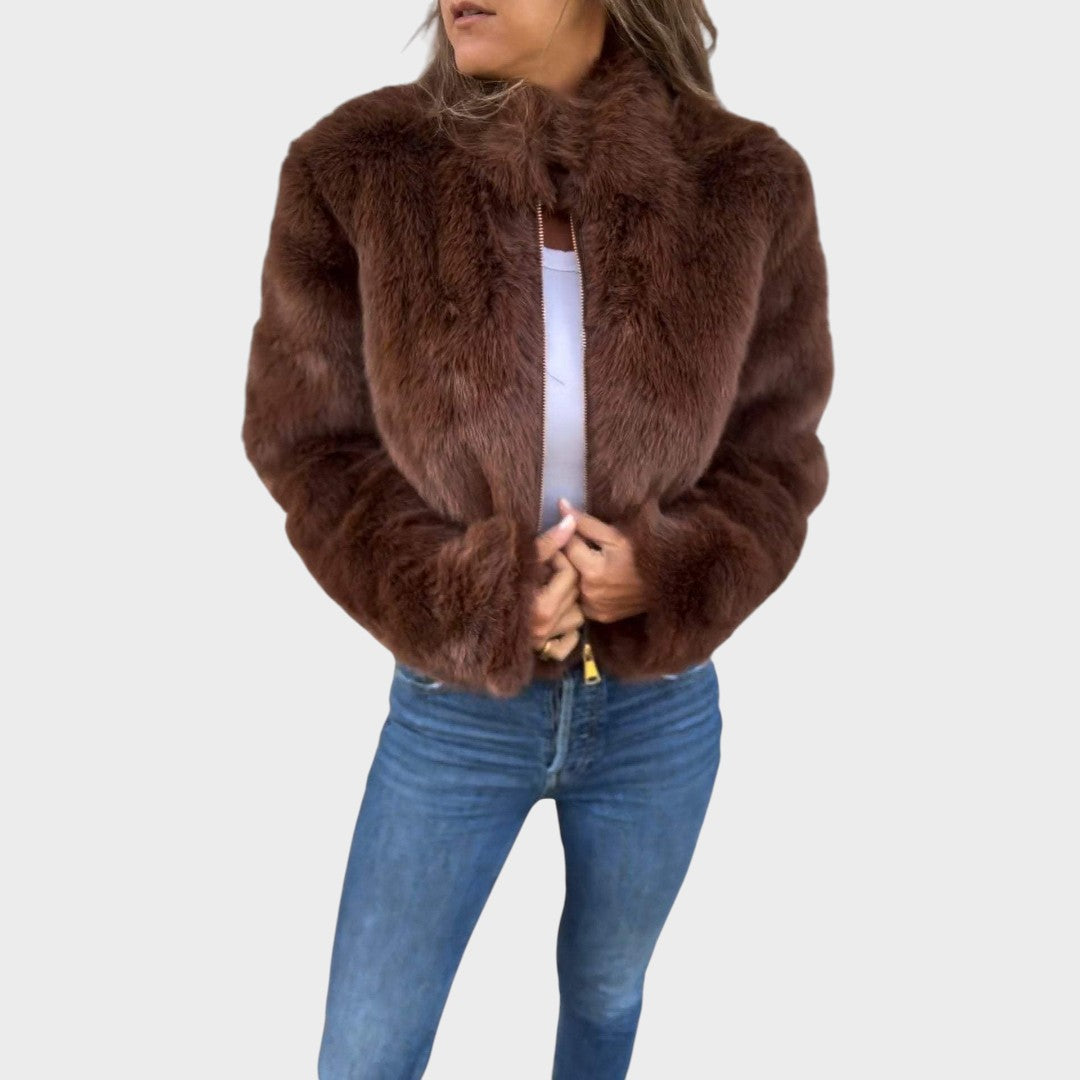 Liliana | Abrigo de Piel con Cremallera