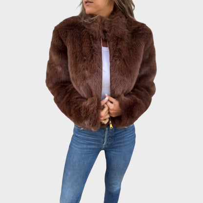 Liliana | Abrigo de Piel con Cremallera