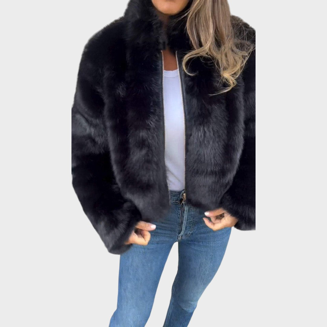 Liliana | Abrigo de Piel con Cremallera