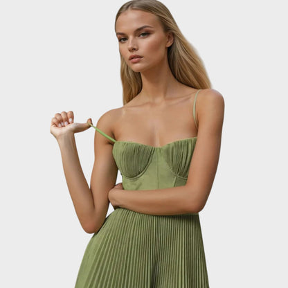 Amilia | Vestido Midi Flare Plisado