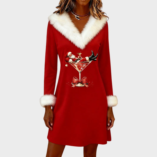 Rena | Vestido con Estampado Navideño