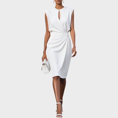 Moana |  Vestido Midi de Manga Larga Con Cuello Redondo